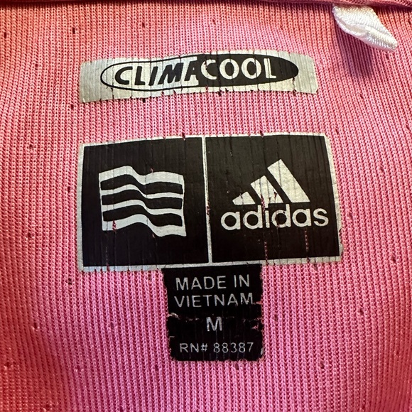 Adidas Climalite Juniors Pink Short Sleeve Quarter Button Up Size Medium - Picture 6 of 7